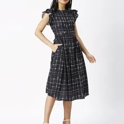 Noia Print Flutter Sleeve Ruffled Crepe A-Line Midi Dress image 5