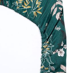 Myntra Elegant Homes Green & Peach Printed Fitted 300 TC King Bedsheet Set 2.50 m x 2.25 m-image-55