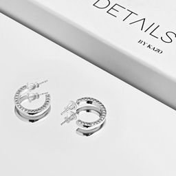 Kazo Contemporary Half Hoop Earrings-image-86