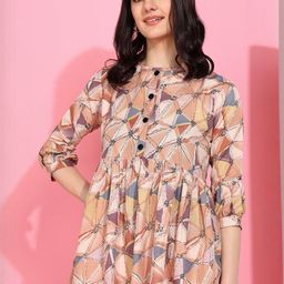 Moda Rapido Women Brown Printed Viscose Rayon Tops-picture-6