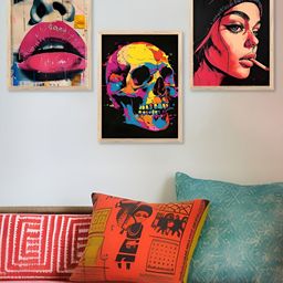Kotart Brown & Pink 3 Pieces Wooden Modern Wall Arts-picture-8