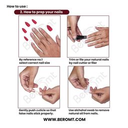 BEROMT Set Of 12 Salon Finish Press On Nail Tip With Application Kit - BFN317FN image 4