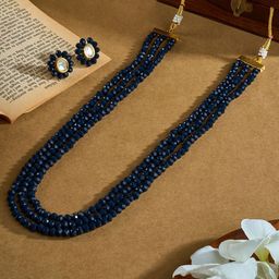 TEEJH Gold-Plated Nithila Beaded Jewellery Set-image-17
