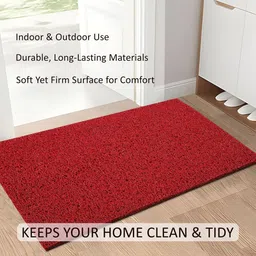 Myntra Elegant Homes Red Water-Absorbing Rectangular Large Doormat image 5