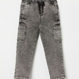 Juniors by Lifestyle Boys Regular Fit Mid-Rise Light Fade Cargo Jeans-picture-22