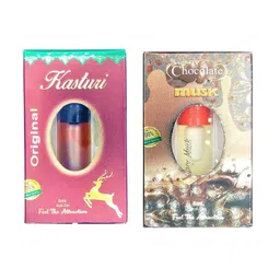 RAVIOUR LIFESTYLE Feel The Attraction Set Of 2 Chocolate Musk & Kasturi Attar - 8ml Each-30