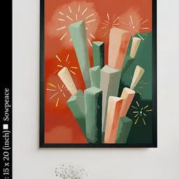 SOWPEACE Red & Green 1 Piece Canvas Abstract Wall Photographs-image-25