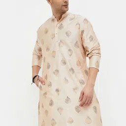 Melange by Lifestyle Men Ethnic Motifs Embroidered Thread Work Kurta-image-90