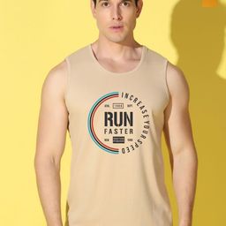 WOOSTRO Pack Of 2 Printed Combed Cotton Gym Vests VWS26(RUN RUST)(HARD MUSTARD)-27