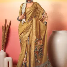Sangria Floral Printed Saree With Blouse Piece-image-97