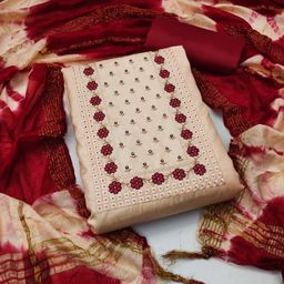 Rangtulika Ethnics Embroidered Unstitched Dress Material-picture-30