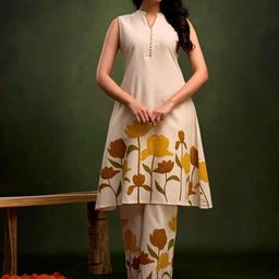 Atha Fashion Yellow Roselle Bloomaria Co-Ord Set-image-11