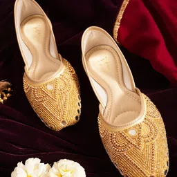 JM Looks Women Fashion Flat Embellished Open Toe Flat Jutti With Comfortable Sole-image-95