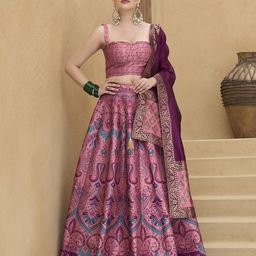 PURVAJA Woven Design Art Silk Lehenga & Unstitched Blouse With Dupatta-picture-28