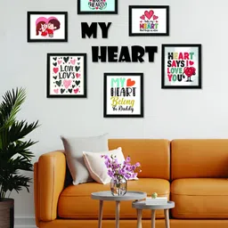Aura White & Black 5 to 7 Pieces MDF Wall Photo Frames-image-76