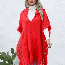 LULU & SKY Free Size Knitted Poncho-image-13