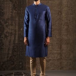 JAYPORE Band Collar Straight Kurta-image-19