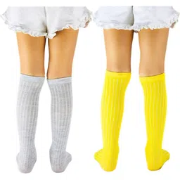 NESKA MODA Kids-Unisex Set Of 2 Knee Length Cotton Socks-92