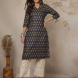 Anouk Rustic Women Ethnic Motifs Printed Thread Work Straight Kurta-picture-41