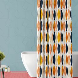 ArtzFolio White & Yellow Printed Waterproof Shower Curtain-image-98