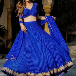 DIVASTRI Printed Semi-Stitched Lehenga & Unstitched Blouse With Dupatta image 4