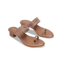 SAWADI Women Ethnic Embellished Block Heel Open Toe Sandals-8