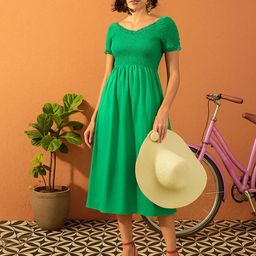 Pink Paprika by SASSAFRAS Fit & Flare Maxi Cotton Dress-image-99
