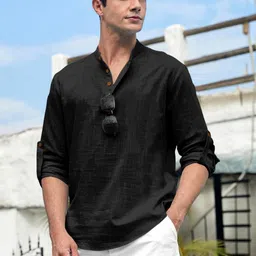 Fifth U Men Black Kurta-image-79