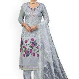 HERE&NOW Embellished Unstitched Dress Material-picture-38