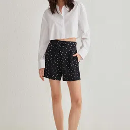 Trendyol Women Polka Dots Printed Regular Fit Shorts-image-46