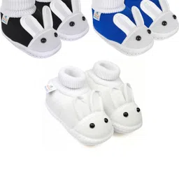 NESKA MODA 6 To 12 Months Baby Boys & Baby Girls 3 Pair Combo Pack Cute Soft Cotton Rabbit Booties-image-60