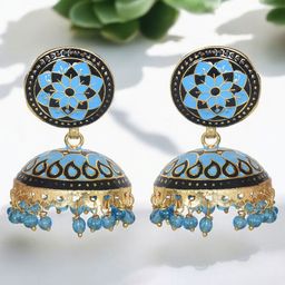 Nilu's Collection Brass-Plated Contemporary Jhumkas-image-31