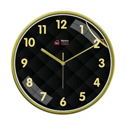 Myntra Elegant Homes Green & Black Textured Contemporary Wall Clock-28