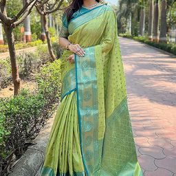 KALINI Woven Design Zari Silk Blend Saree-52