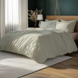 LANE LINEN Cream-Coloured 400 TC King Bedsheet with 2 Pillow Covers-image-11
