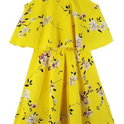 SILK SPARROW Floral Print Halter Neck Crepe Fit & Flare Dress-picture-58