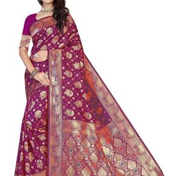 Maroosh Floral Zari Silk  Banarasi Saree-image-73