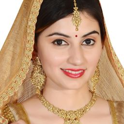 VATSALYA creation Alloy Gold-Plated Artificial Stones Jewellery Set-8