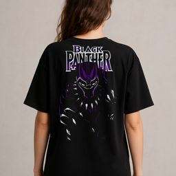 Anikmart Graphic Printed Round Neck Drop-Shoulder Sleeves Oversized Cotton T-shirt-image-96