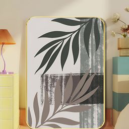 SAF Grey & White Modern Abstract Botanical Sparkle Lamination Wooden Wall Art-5