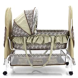 Babyhug Owl Print Cradle With Mosquito Net and Swing Lock function - Green image 5