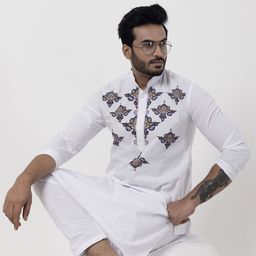 DEVOILER Men Ethnic Motifs Printed Regular Kurta with Pyjamas image 3
