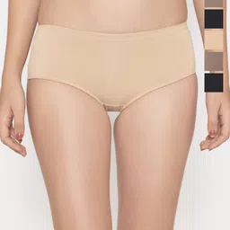 Kalyani Pack Of 6 Mid-Rise Seamless Hipster Briefs Cooper_S_BLK_BLK_LND_LND_BRW_BRW_P6-image-18