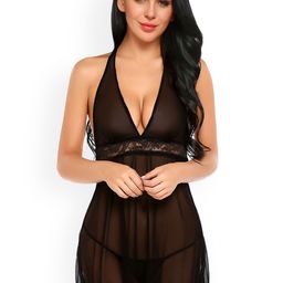 Xs and Os Net Halter Neck Baby Doll-image-54