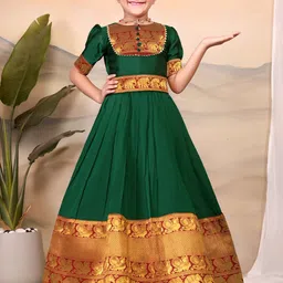 Calendar Art Girls Ethnic Motifs Printed Embellished Maxi Dress-image-73