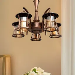 GAUVIK Gold-Toned Glass Ceiling Lamp-44