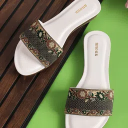 Anouk Women Printed Party Open Toe Flats-19
