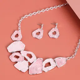 DressBerry Silver-Plated Textured Jewellery Set-37
