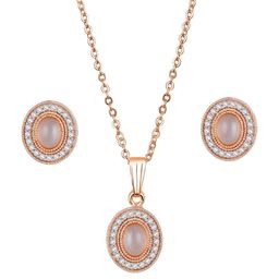 Anxvi Rose Gold-Plated Brass Cubic Zirconia Necklace-image-62