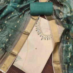 Blissta Embellished Unstitched Dress Material-image-38
